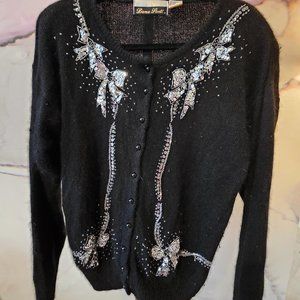 Dana Scott Vintage Sequin Bow Cardigan